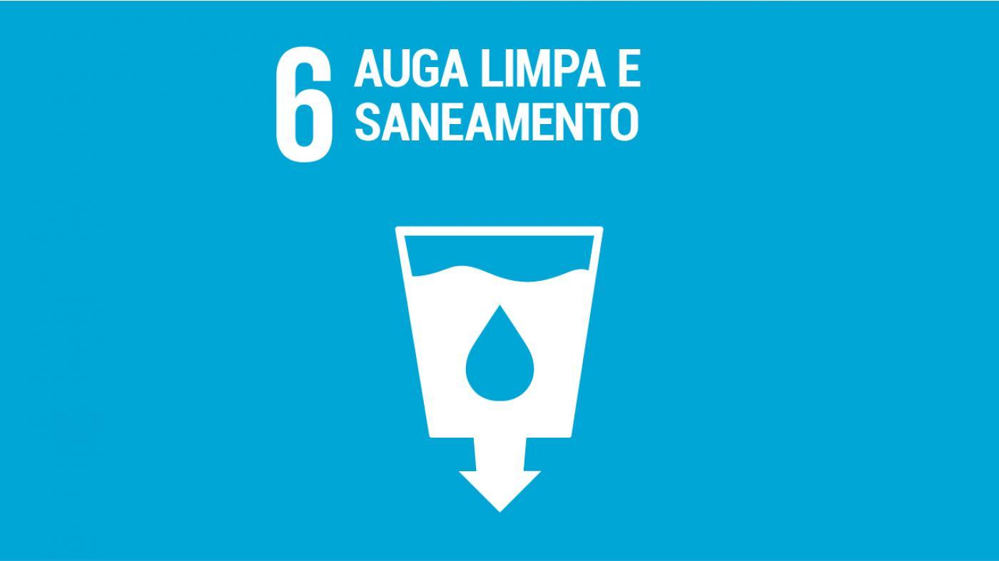 Banner do ODS 6 "Auga limpa e saneamento"