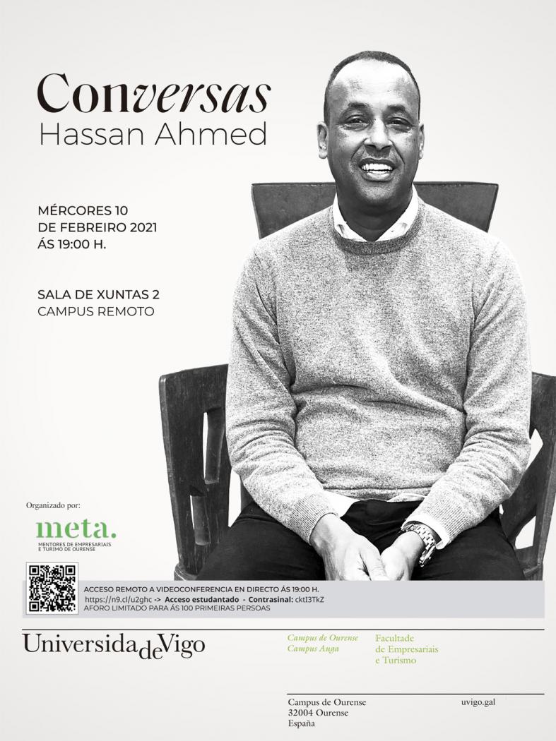 A traxectoria vital e profesional do emprendedor Hassan Ahmed centrará unha nova edición do ciclo Conversas