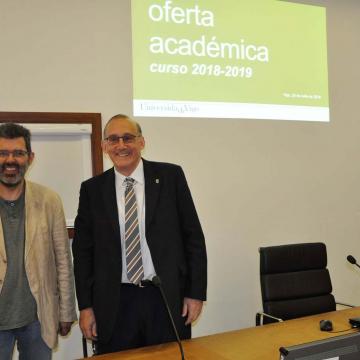 Manuel Ramos e Manuel Reigosa na presentación da oferta académica 
