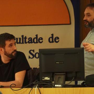 Merino e Alfonsín durante o obradoiro, esta mañá 