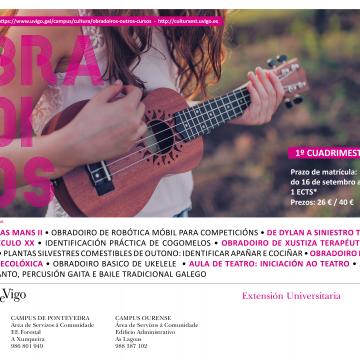 Música, teatro, tecnoloxía e natureza centran os obradoiros do primeiro cuadrimestre no campus de Vigo
