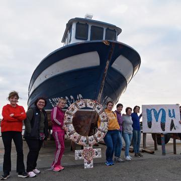 Mariscadoras que se reivindican a través da arte